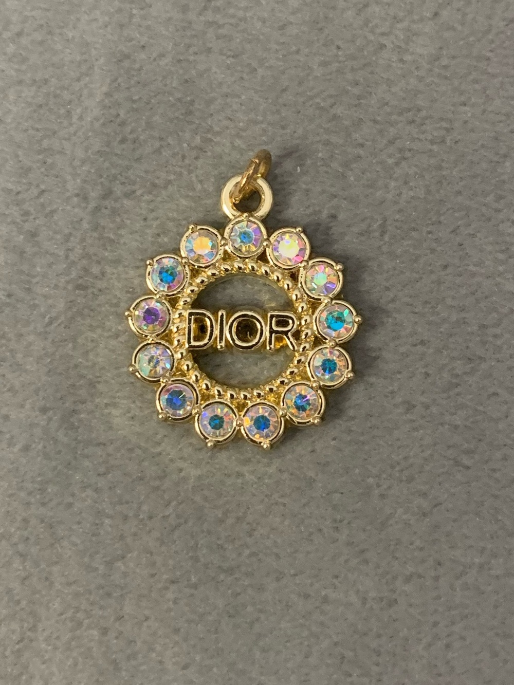 Elegant upcycleGold-Tone Crystal Sunburst Pendant Necklace — Iridescent Crystals